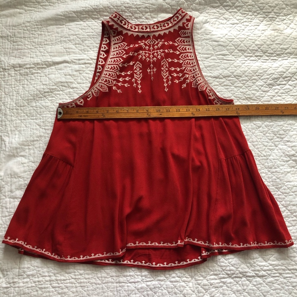 THML Ruby Tank Embroidered Keyhole M Red - Picture 11 of 15